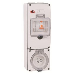 IPD W66US315RCA Unswitched Socket 3 Flat-Pin 1-Ph 15A 250VAC/DC TypeA IP66 Polycarbonate