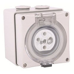 IPD W66US410LB Unswitched Socket 4 Round-Pin 3-Ph 10A 500VAC/DC IP66 Polycarbonate