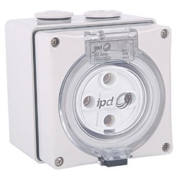 IPD W66US440 Unswitched Socket 4 Round-Pin 3-Ph 40A 500VAC/DC IP66 Polycarbonate