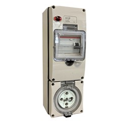 IPD W66US520RCA Unswitched Socket 5 Round-Pin 3-Ph 20A 415VAC/DC TypeA IP66 Polycarbonate