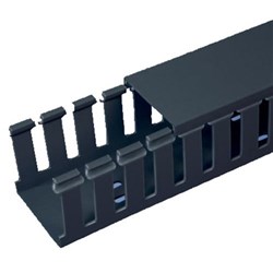 IPD WD6080BLK Open Slot Cable Duct Black 2 m L 80mm H x 60mm W