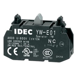 IDEC YW-E01 Contact Block 1NC Purple Red/Red IP20 For YW Series Pushbutton