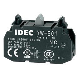 IDEC  Contact Block YW-E01  1NO+0NC  YW