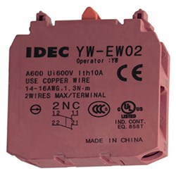 IDEC YW-EW02 Contact Block 2NC Purple Red IP20 For YW Series Pushbutton