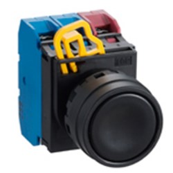IDEC YW1B-A1E10B Non-Illuminated Pushbutton 22mm Flush Maintained Black 1NO