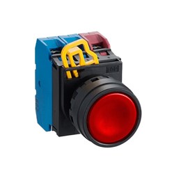 IDEC YW1B-M1E01R-HS Non-Illuminated Pushbutton 22mm Flush Momentary Red 1NC