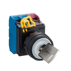 IDEC YW1K-21BE10 Selector Switch 2Position 1NO Right Key Round Plastic M3.5 Screw Terminal 30mm W 41.4mm H 69.8mm D
