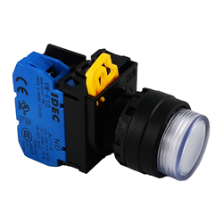 IDEC YW1L-M2E10Q4PW Illuminated Pushbutton 22mm Extended Momentary Pure White 24VAC/DC 1NO
