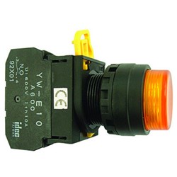 IDEC YW1L-M2E10Q7A Illuminated Pushbutton 22mm Extended Momentary Amber 24VAC/DC 1NO