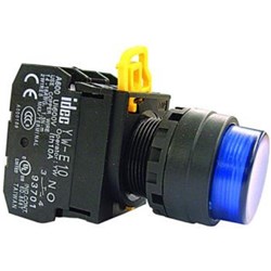 IDEC YW1L-M2E11QM3Y Illuminated Pushbutton 22mm Extended Momentary Yellow 230/240VAC/DC 1NO+1NC