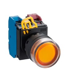 IDEC YW1L-MF2E11QHG Illuminated Pushbutton 22mm Extended w/Full Shroud Momentary Green 110VAC/DC 1NO+1NC