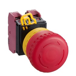 IDEC YW1L-V4E02Q4R Illuminated Emergency Stop Switch Illuminated 2NC 30mm W 41.4mm H 78.3mm D 24V