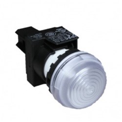 IDEC YW1P-2EQM3PW Dome Pilot Light with Built-In LED Pure White 230/240VDC 22mm Dia Mount Hole