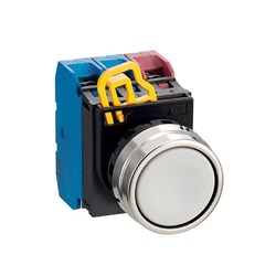 IDEC YW4B-M1E01B Non-Illuminated Pushbutton 22mm Flush Momentary Black 1NC