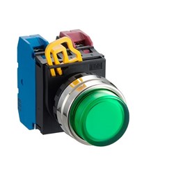 IDEC YW4L-M2E11QM3R Illuminated Pushbutton 22mm Extended Momentary Red 230/240VAC/DC 1NO+1NC